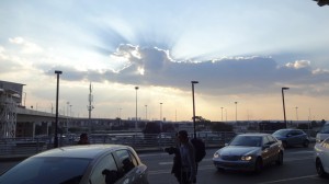 Joberg Airport just before sunset.